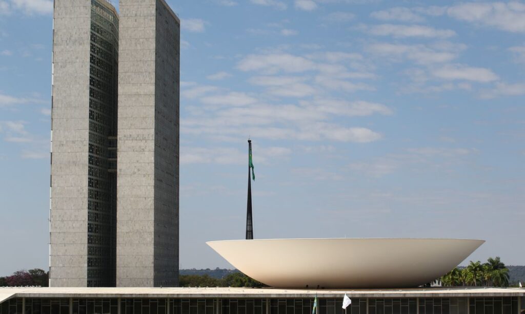 Palácio do Congresso Nacional na Esplanada dos Ministérios em Brasília