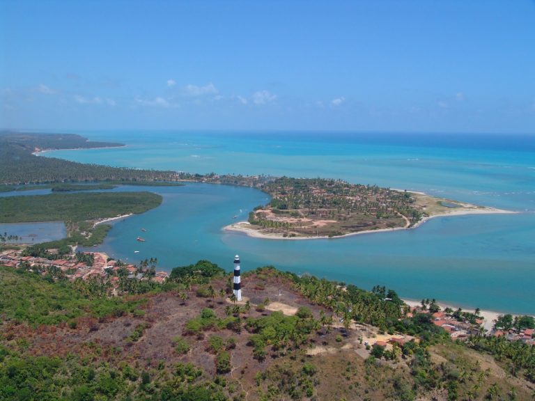 foto aerea do litoral de japaratinga