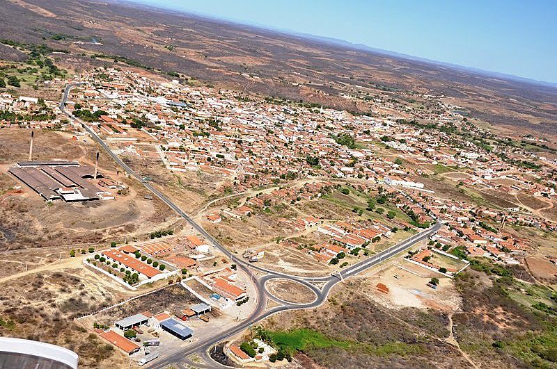 Acopiara-CE-Vista aérea da Rotatória e a cidade Foto Valdécio Pinheiro