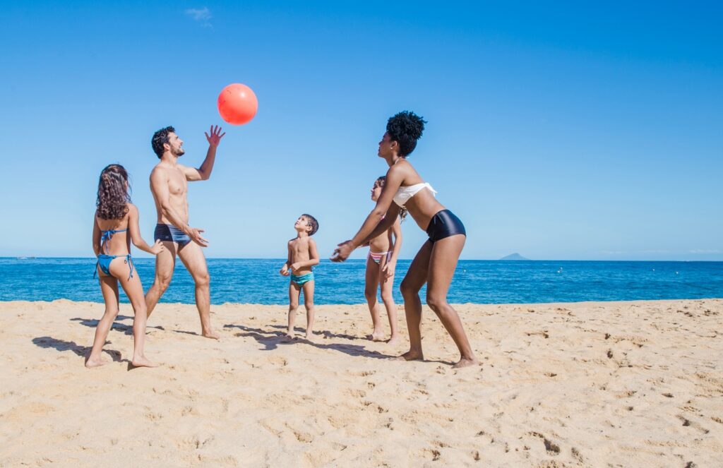 diversão na praia