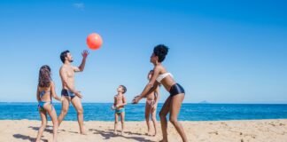 diversão na praia