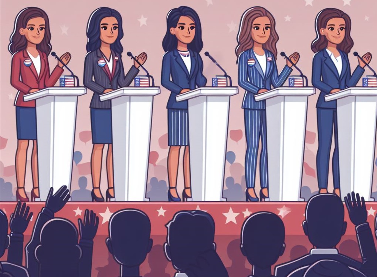 mulheres participando de debate eleitoral