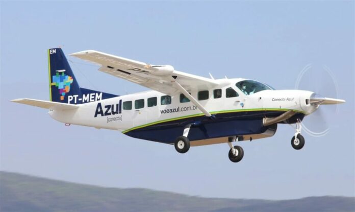 Os voos da Azul para cidades do interior do Ceará são feitos em aeronaves Cessna Grand Caravan. Foto Azul Divulgação