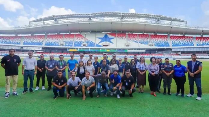 Fifa avalia estádio para a copa do Mundo Feminina 2027. Foto: Fifa/Divulgação