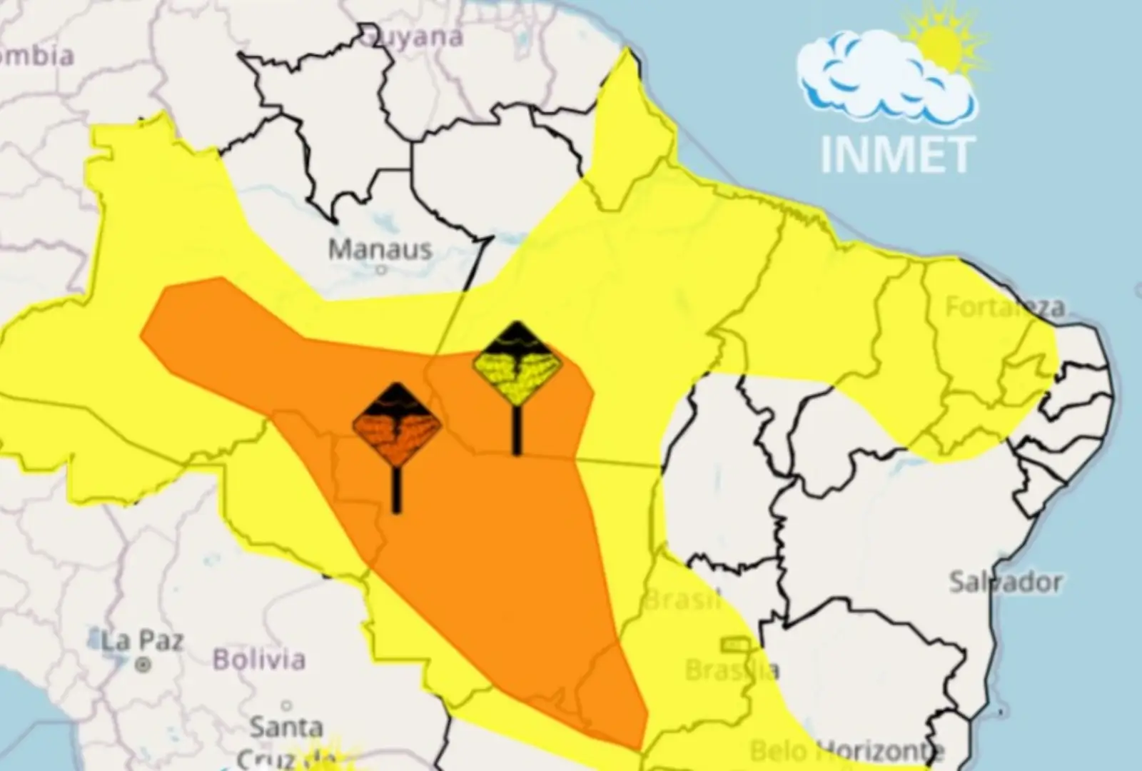 Inmet alerta de chuvas