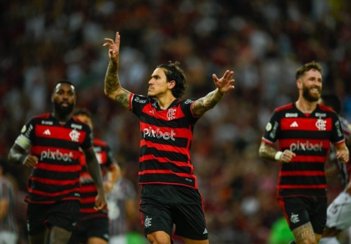 Flamengo em campo. (Foto: Reprodução/Gilvan de Souza e Marcelo Cortes/Flamengo)