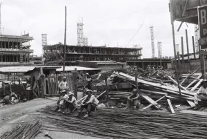 Canteiro de obras em superquadra de Brasília Foto Mário Fontenelle Arquivo Público do DF