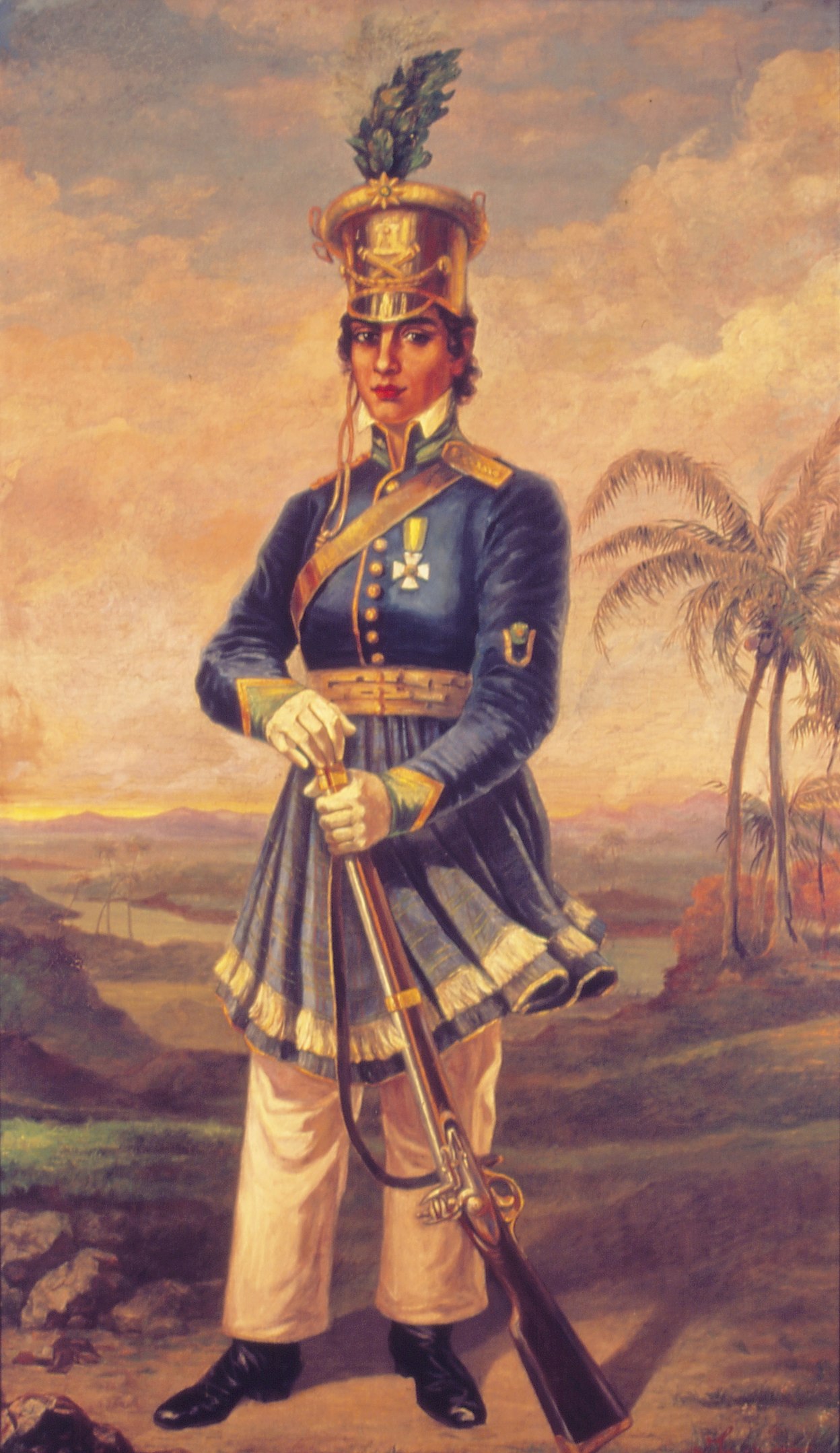 Maria Quitéria teve de se vestir de homem para servir o exército.