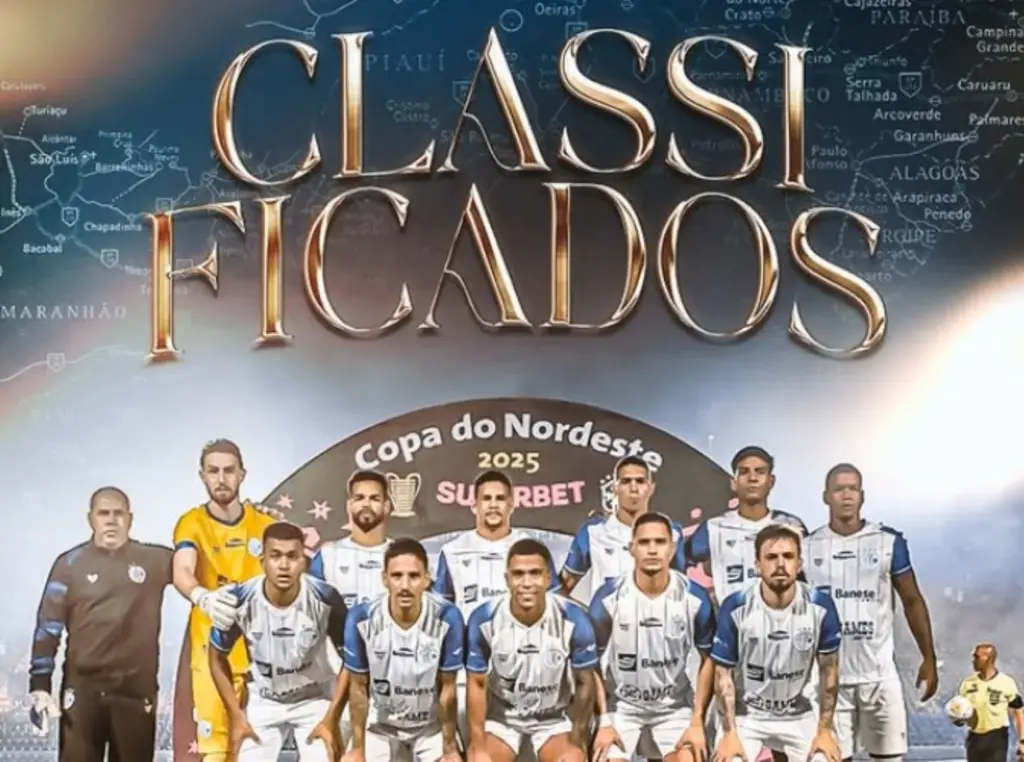 Arte do time do confiança posando para foto e o nome Classificado em cima