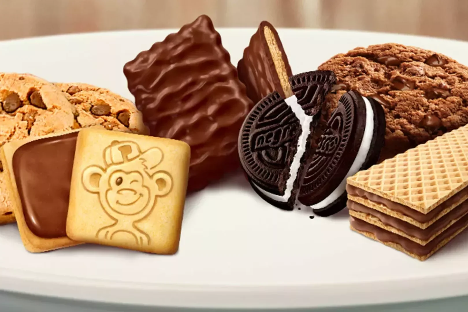Imagem mostra diversos tipos de biscoitos