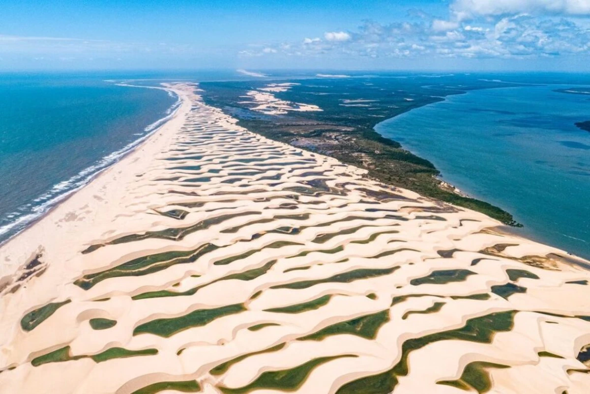 imagem aerea do delta do parnaiba