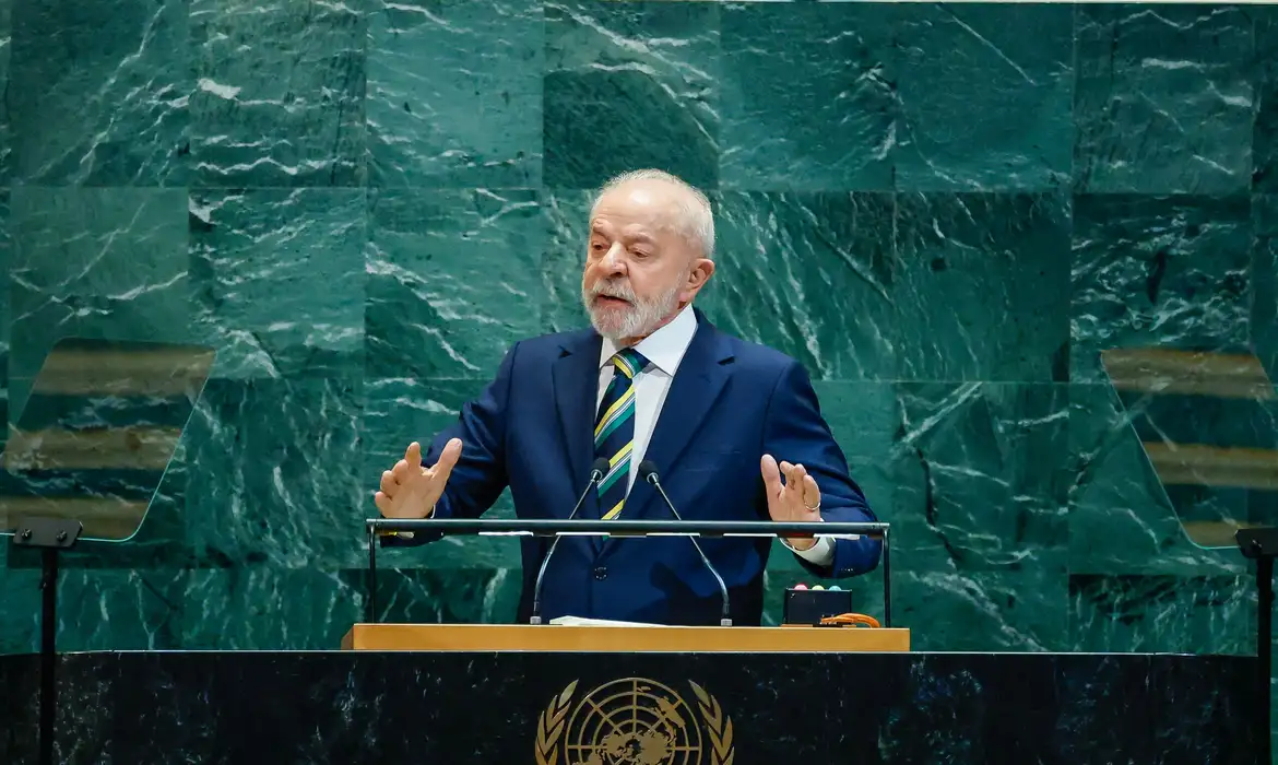 Lula em pronunciamento no ONU. Foto: Ricardo Stuckert