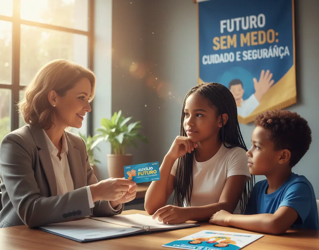 Ajuda a filhos de vitima de feminicio foto IA