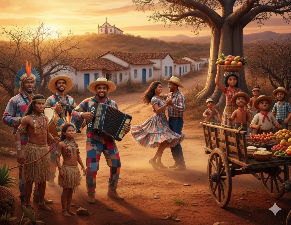 Cultura rica do Nordeste foto IA