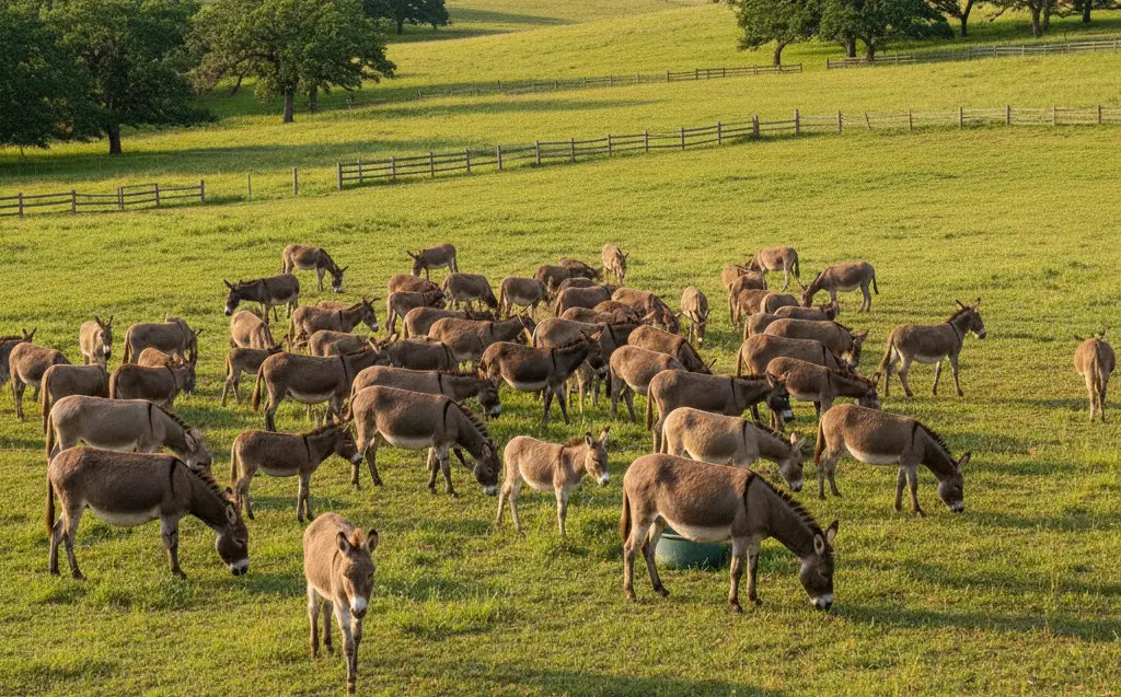 Jumentos no Pasto foto IA