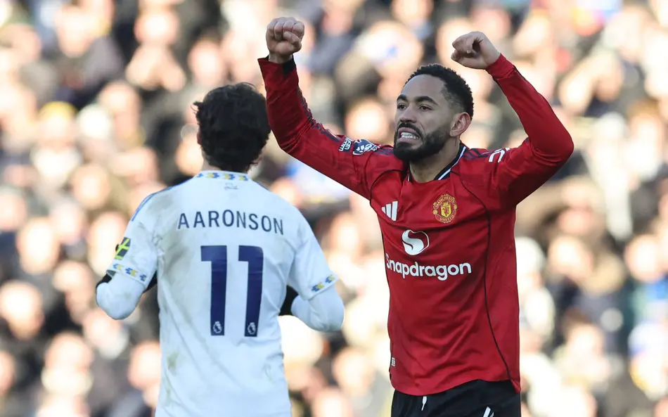 Paraibano Matheus Cunha, do Manchester United, comemora gol Foto Darren Staples AFP