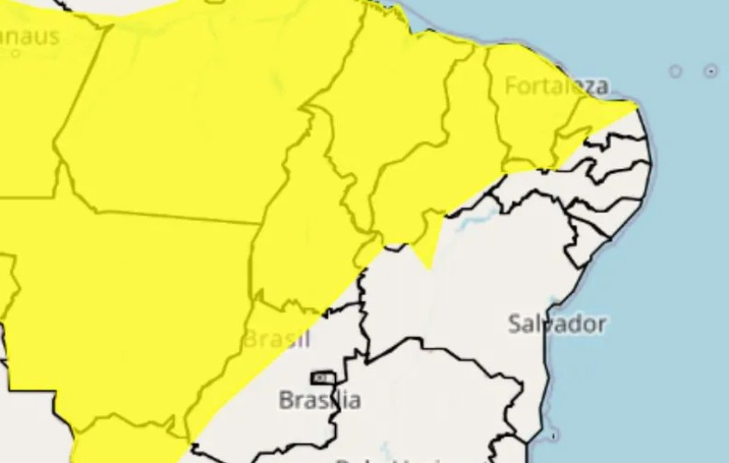 Áreas de tempestadores no Nordeste. Foto: Inmet