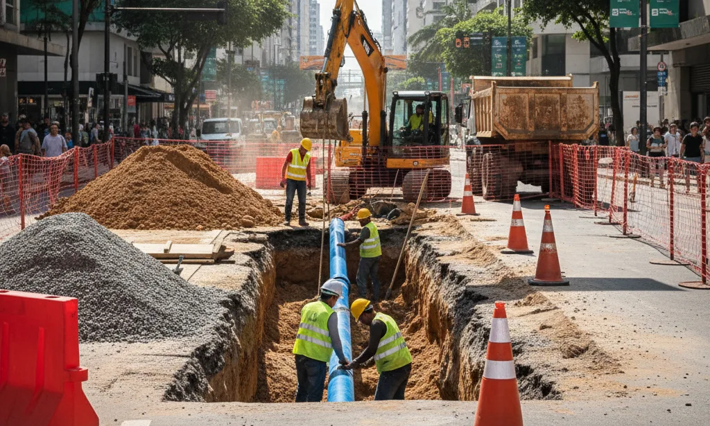 trabalho em Obra de Saneamento Basico