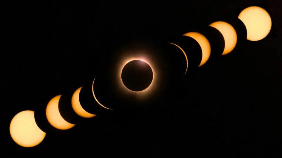 Sequencia de um eclipse solar anular Foto Daniel Gomez Unsplash