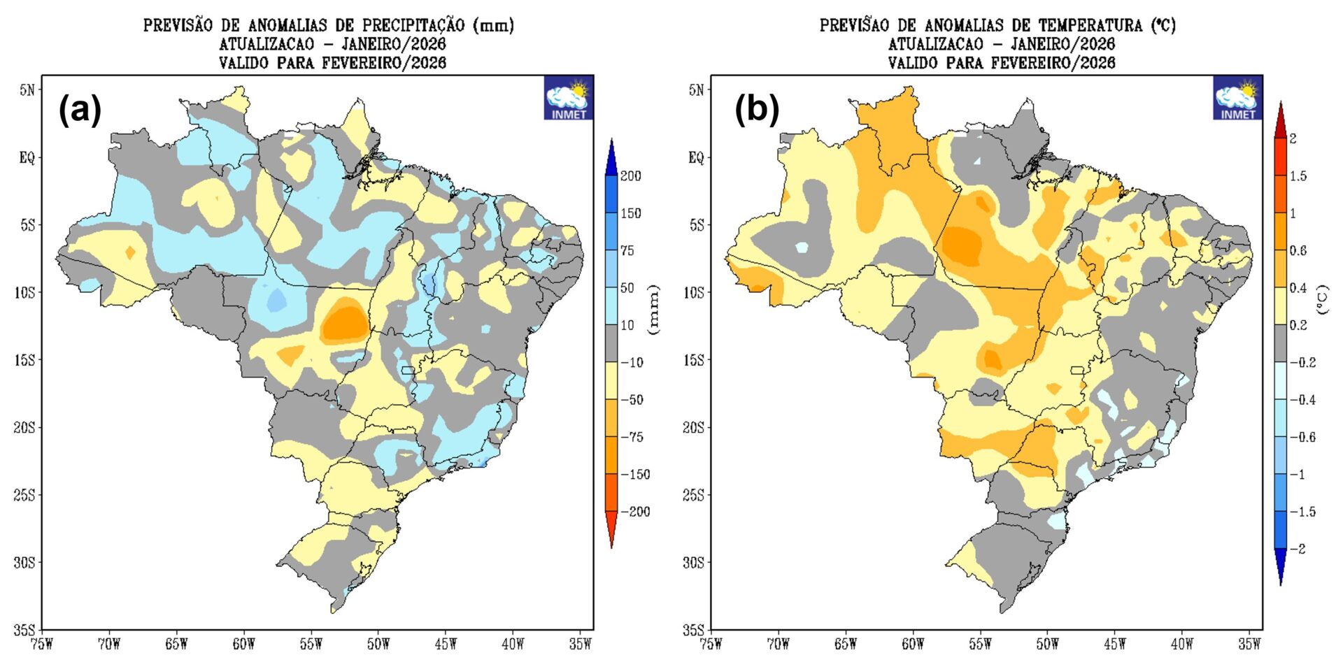 previsão do tempo e temperatura para fevereiro