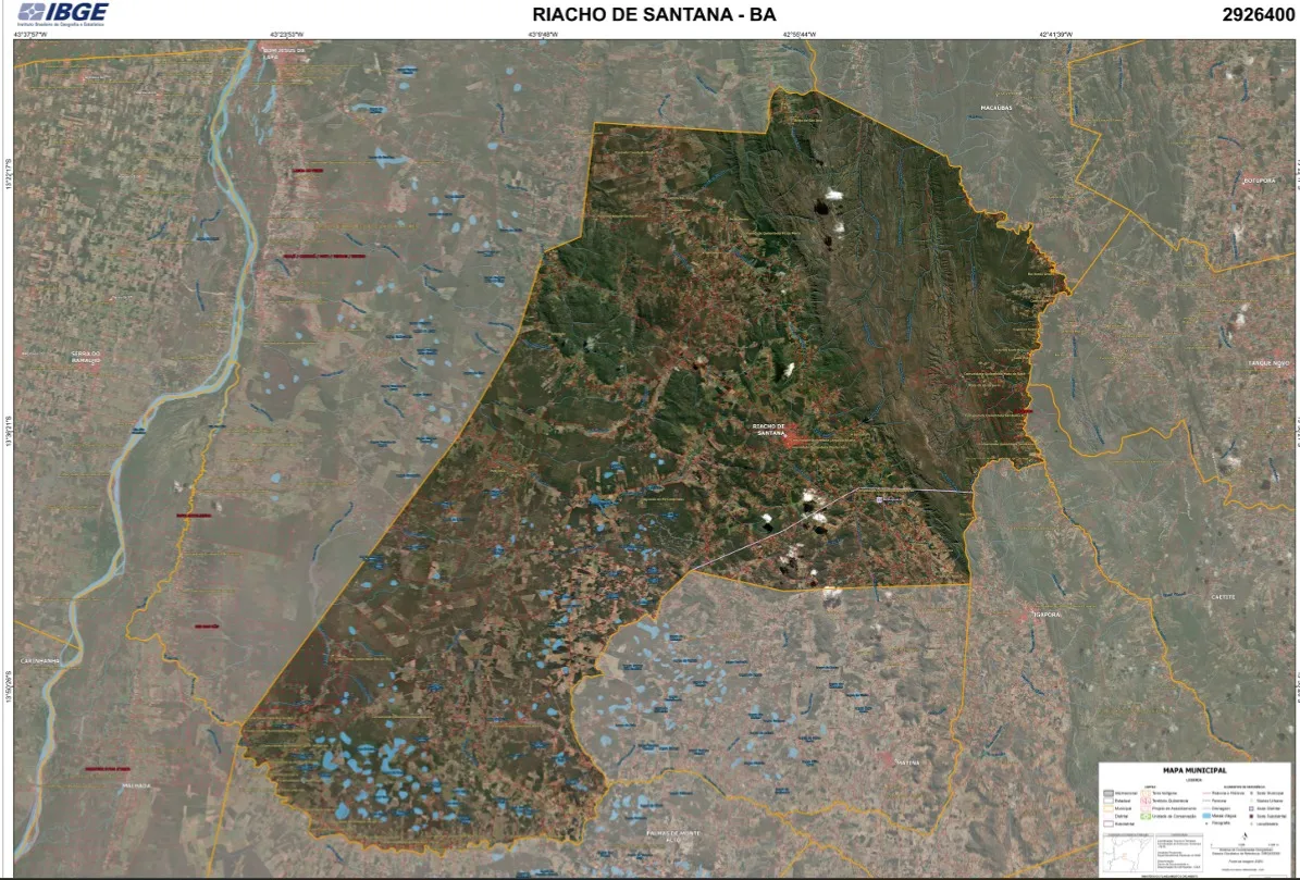 Novo mapa de Riacho de Santana BA
