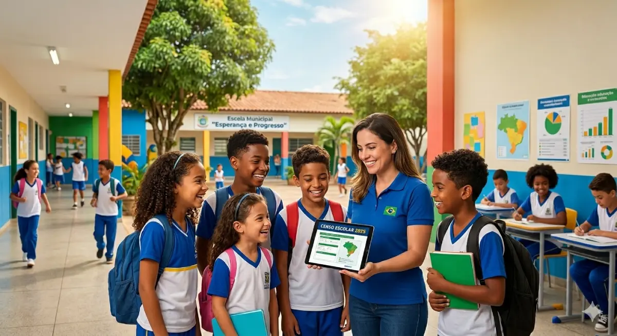 professora com alunos