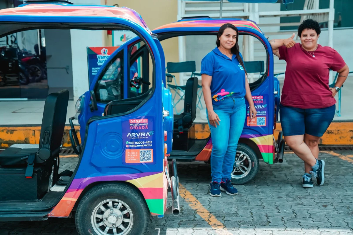 Projeto piloto com triciclos elétricos Fotos Divulgação Rede Vamos Juntos)