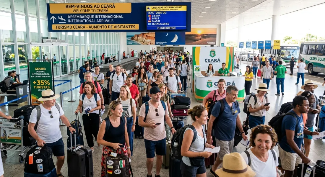 turistas chegando ao Ceara foto IA