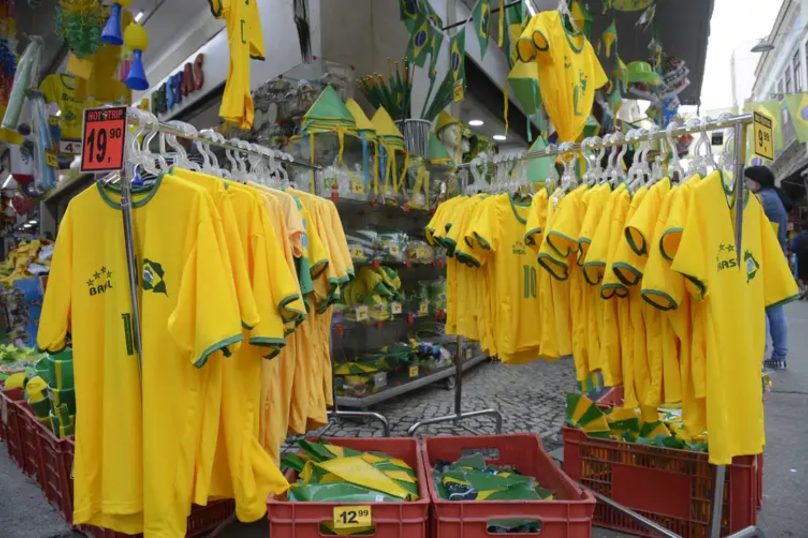 Comércio em clima de Copa. Foto: Agência Brasil/Fernando Frazão