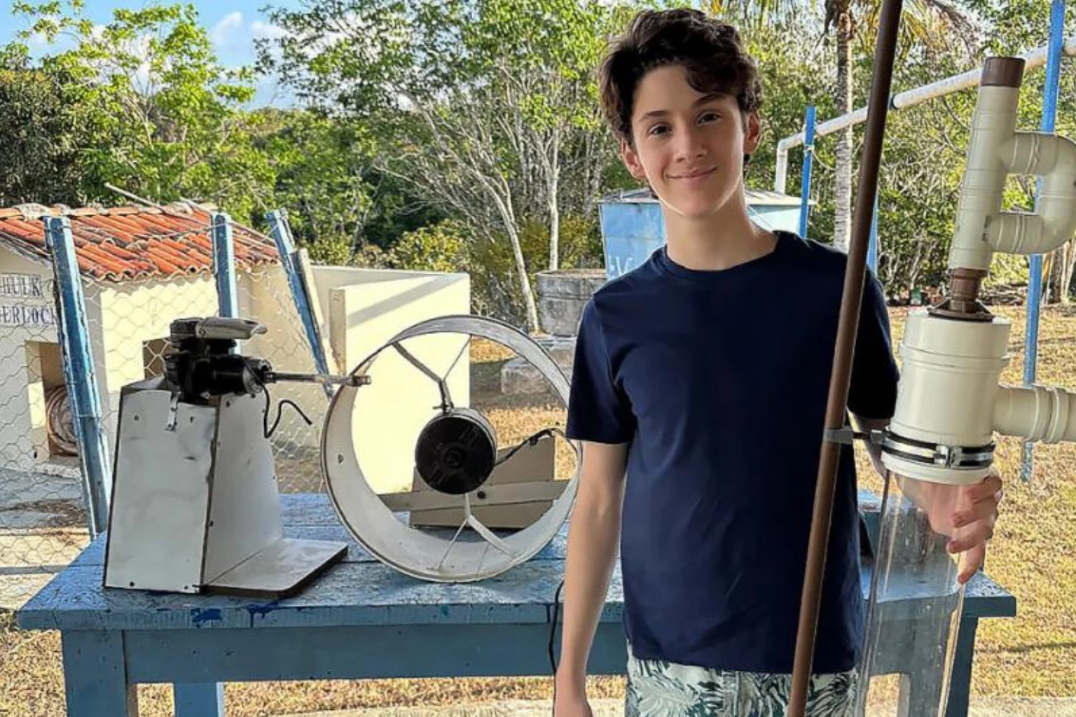 Jovem cria bomba eólica. Foto: Reprodução/Redes Sociais