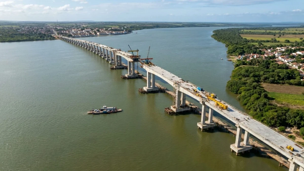 Ponte está em construção foto Reprodução