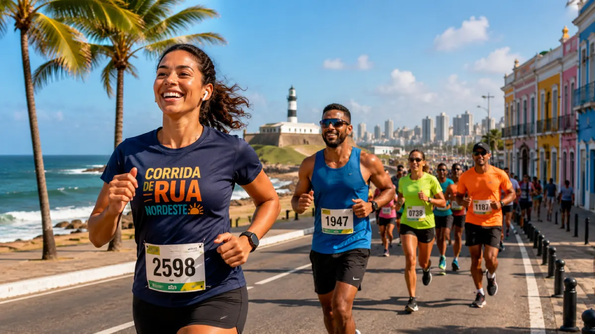 corrida de rua no Nordeste foto montagem IA NE9