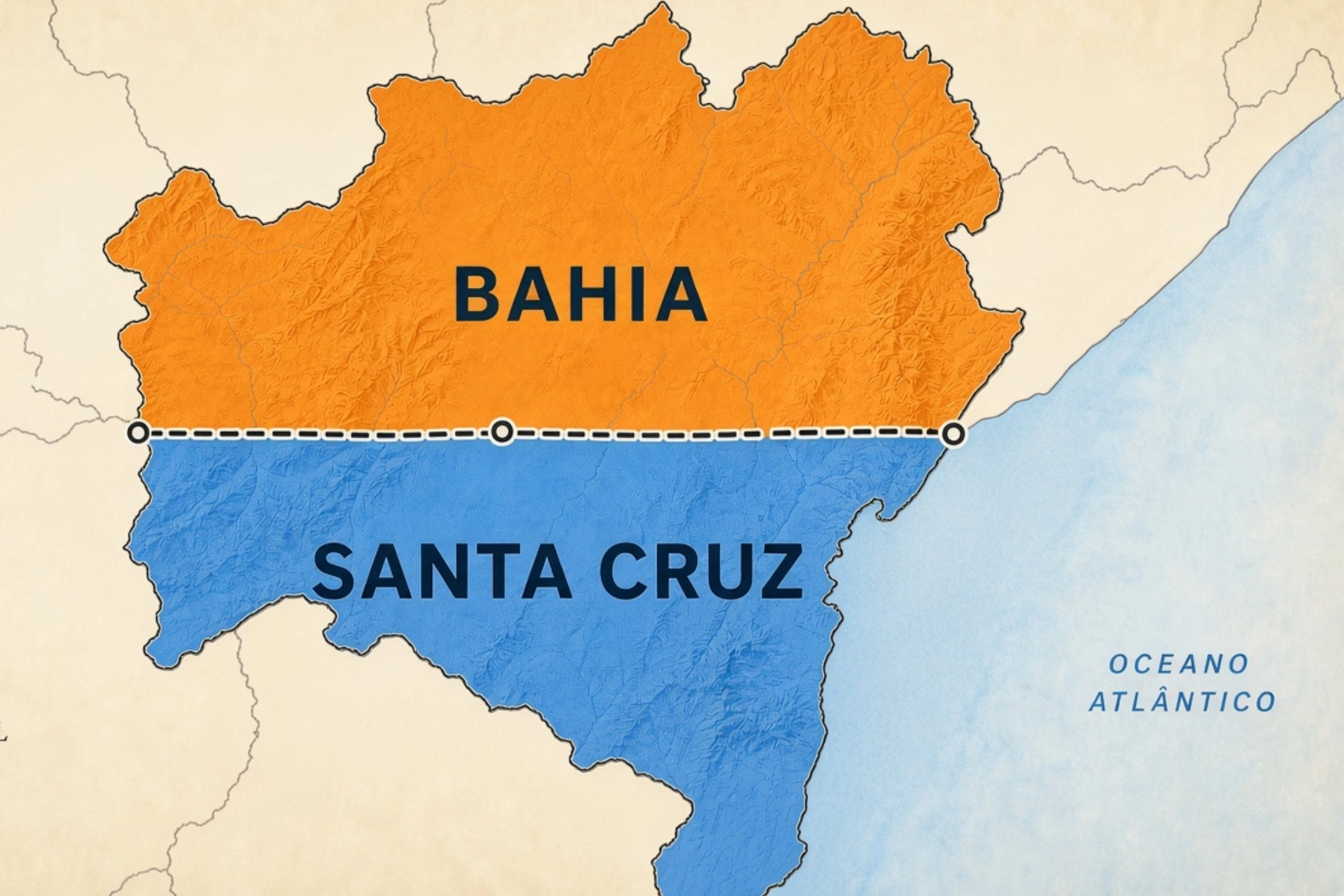 Bahia dividida em dois. Imagem ilustrativa de IA