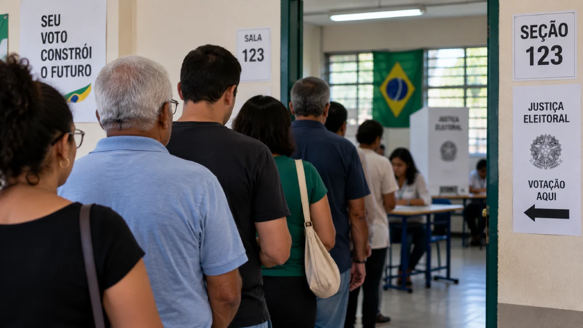 Eleitorado em fila imagem IA NE9