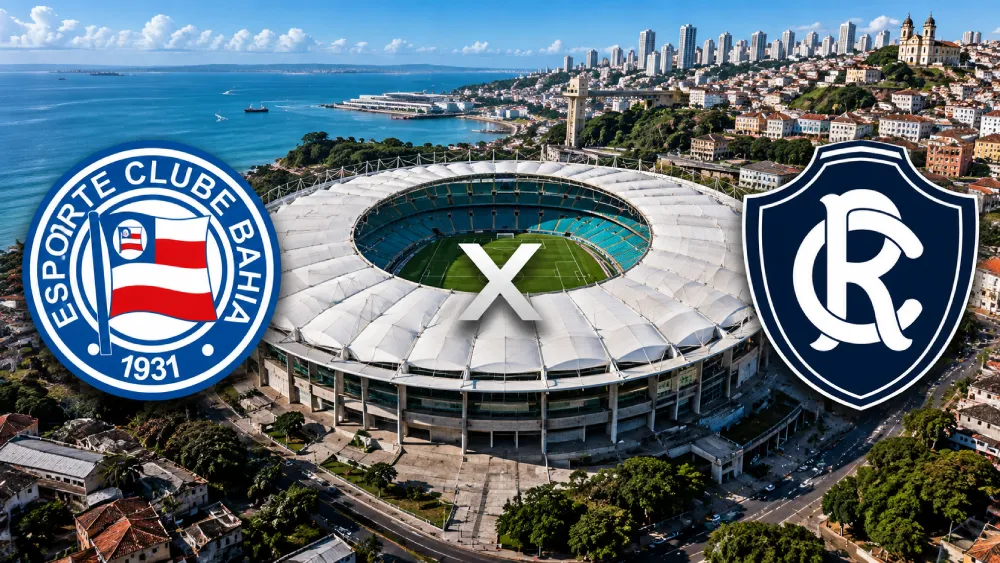 bahia e remo hoje na Arena Fonte Nova montagem IA NE9