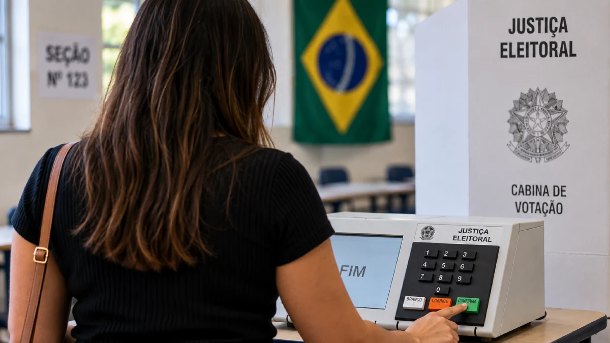 mulher votando montagem IA NE9