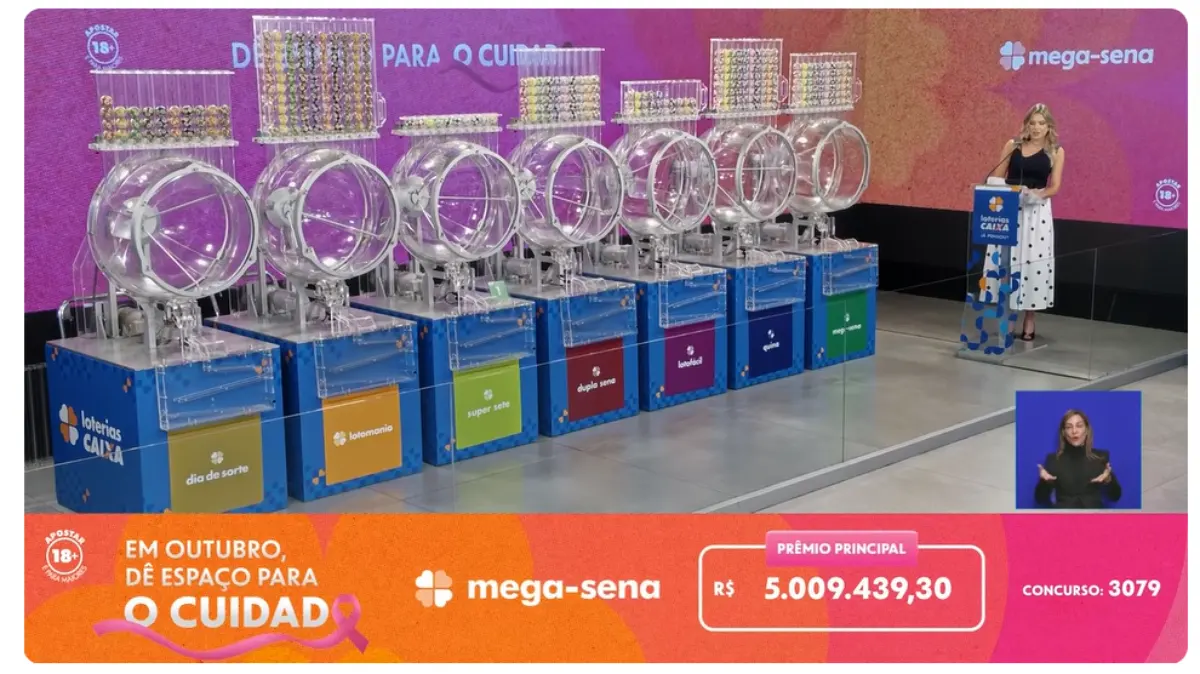 Resultado da Mega-Sena 3079 sorteada em 30 de outubro de 2026.